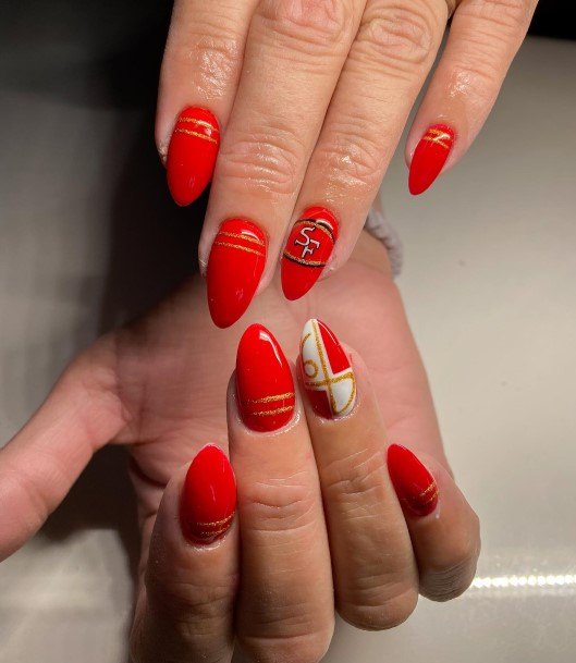 Ornate Nails For Females Football