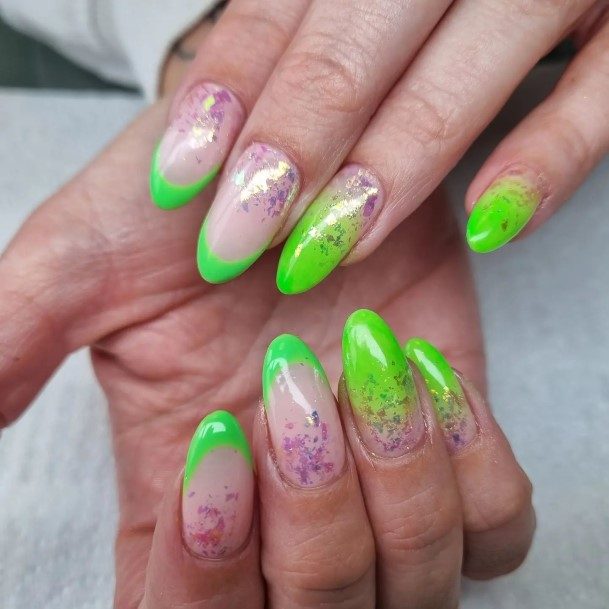 Ornate Nails For Females Green Ombre