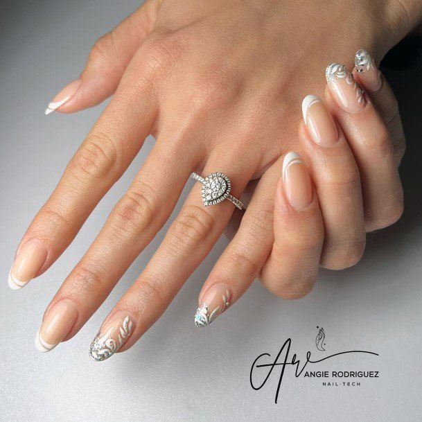 Ornate Nails For Females Grey Dress