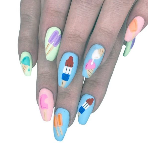 Ornate Nails For Females Ice Cream