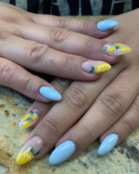 Ornate Nails For Females Lemon