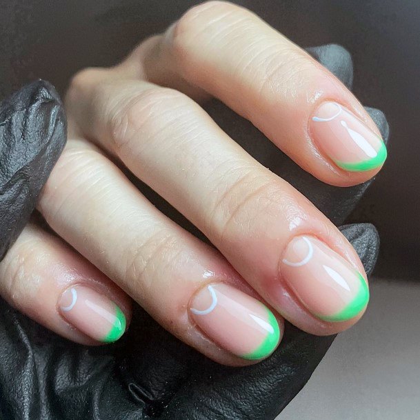 Ornate Nails For Females Light Green