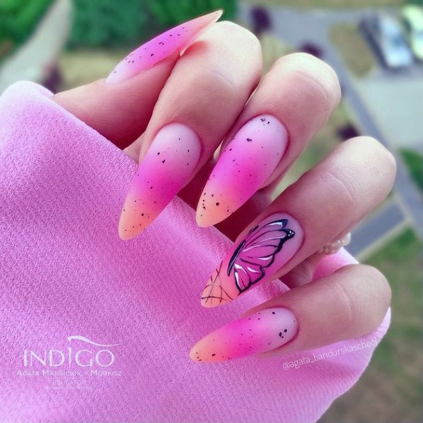 Ornate Nails For Females Long Pink