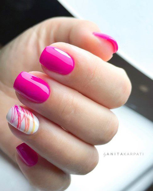 Ornate Nails For Females Magenta