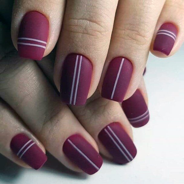 Ornate Nails For Females Matte Maroon