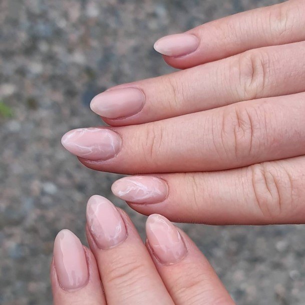 Ornate Nails For Females Nude Marble