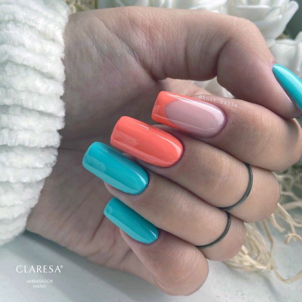 Ornate Nails For Females Orange