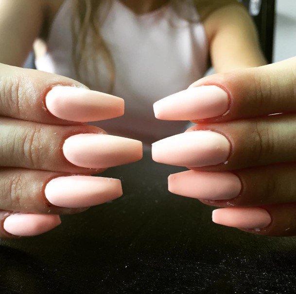 Ornate Nails For Females Peach Matte