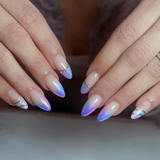 Ornate Nails For Females Pink And Blue