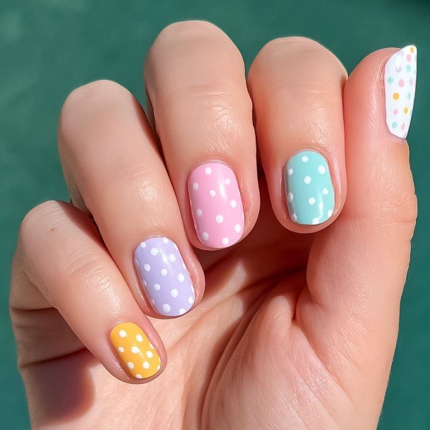 Ornate Nails For Females Polka Dot