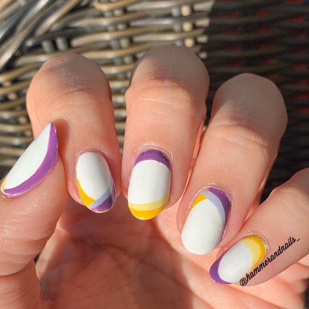 Ornate Nails For Females Purple And Yellow