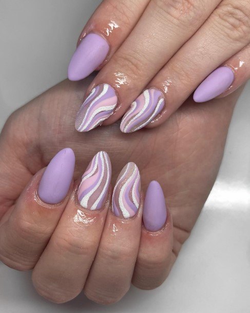 Ornate Nails For Females Purple Summer