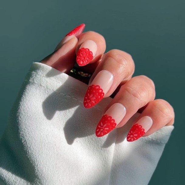 Ornate Nails For Females Red Dress