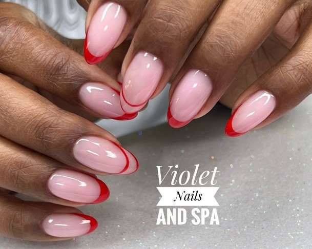 Ornate Nails For Females Red French Tip