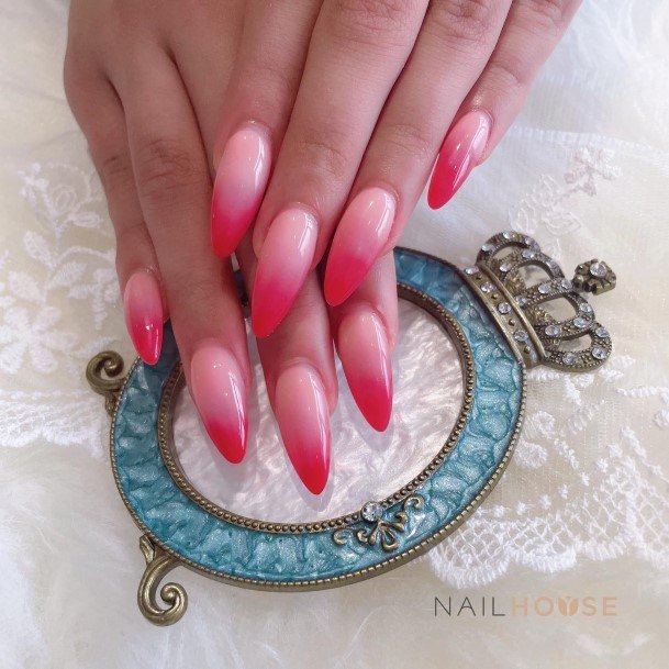 Ornate Nails For Females Red Ombre