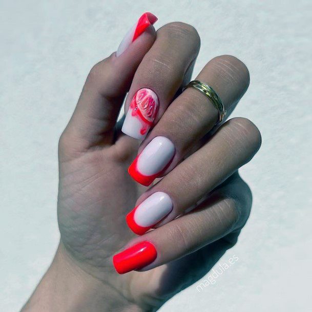 Ornate Nails For Females Red Summer