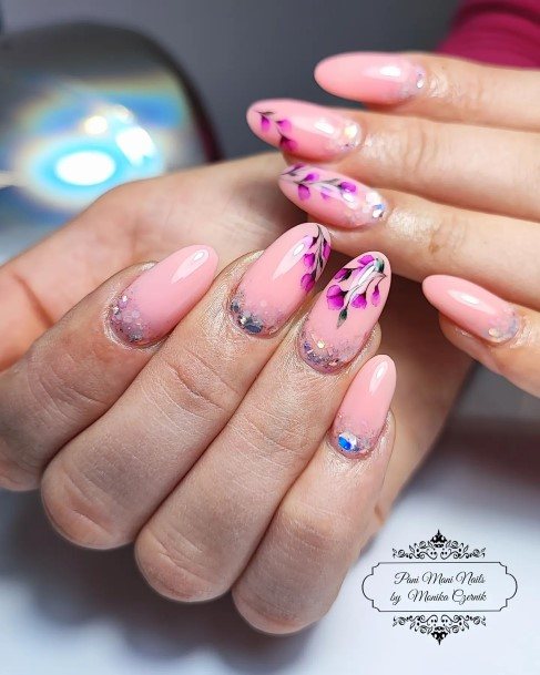 Ornate Nails For Females Short Pink