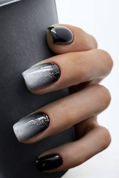 Ornate Nails For Females Silver Ombre