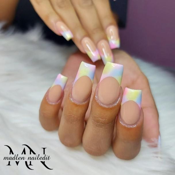 Ornate Nails For Females Tie Dye