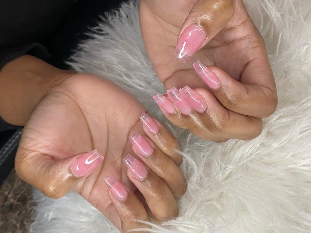 Ornate Nails For Females Translucent Pink