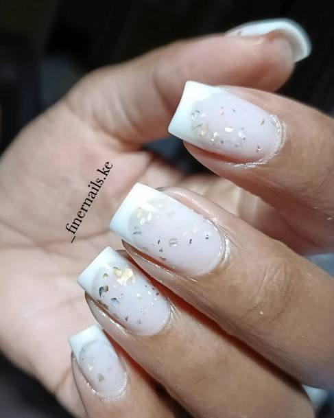 Ornate Nails For Females White And Nude