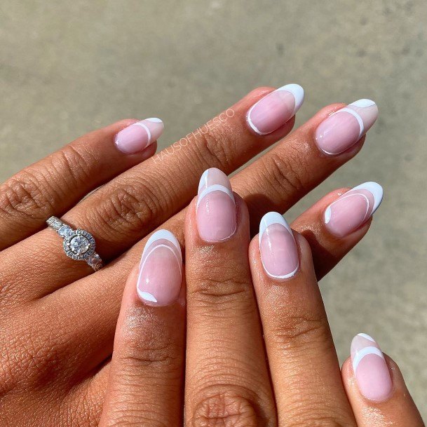 Ornate Nails For Females White French Tip