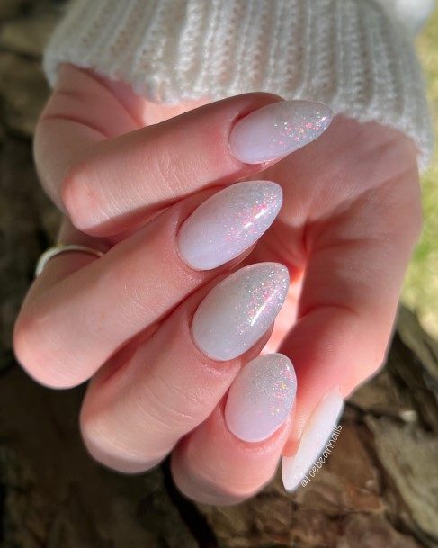 Ornate Nails For Females White Ombre