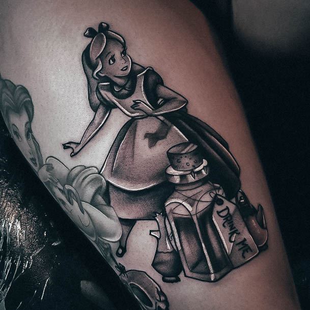 Ornate Tattoos For Females Alice In Wonderland
