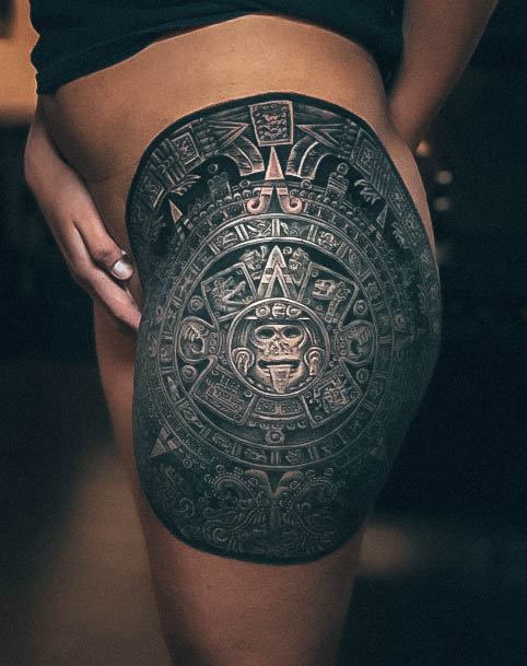 Ornate Tattoos For Females Aztec