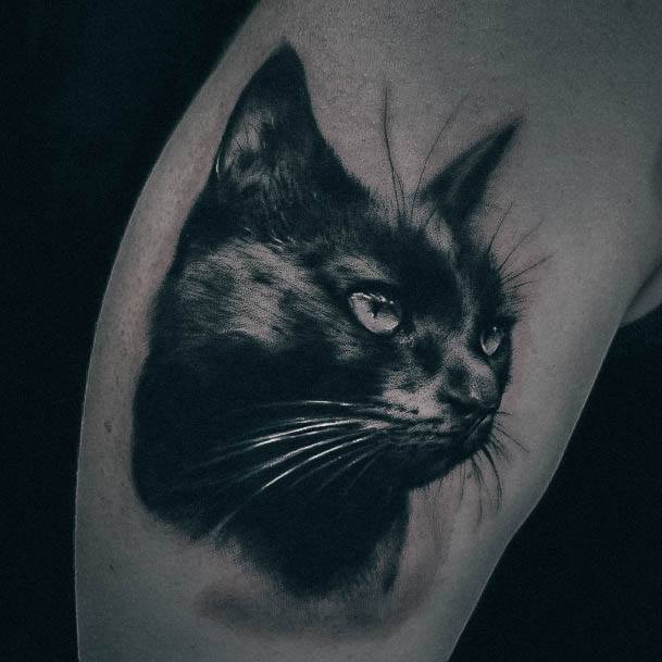 Ornate Tattoos For Females Black Cat