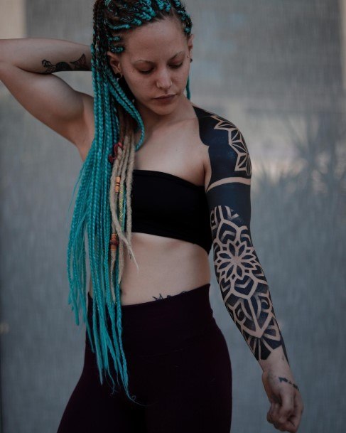 Ornate Tattoos For Females Blackout