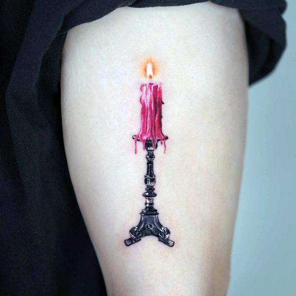 Ornate Tattoos For Females Candle