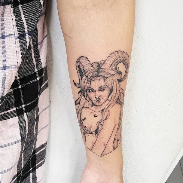 Ornate Tattoos For Females Capricorn