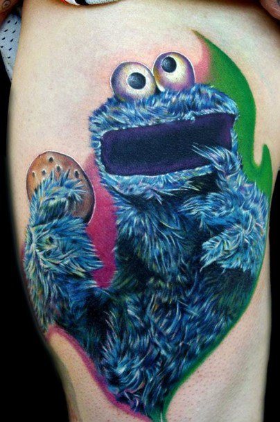 Ornate Tattoos For Females Cookie Monster