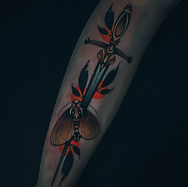 Ornate Tattoos For Females Dagger