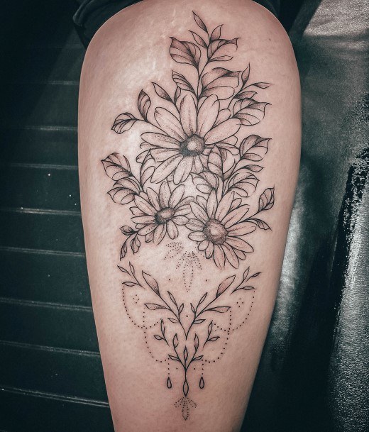 Ornate Tattoos For Females Daisy