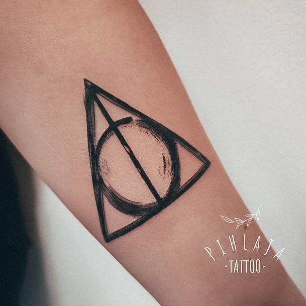 Ornate Tattoos For Females Deathly Hallows