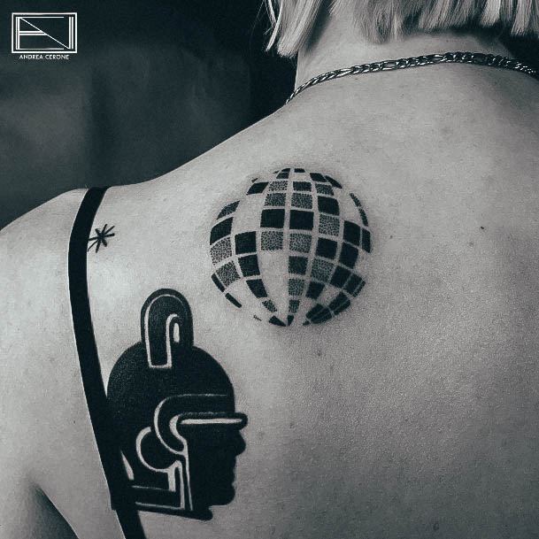 Ornate Tattoos For Females Disco Ball