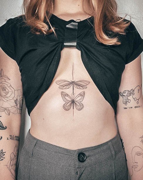 Ornate Tattoos For Females Dragonfly