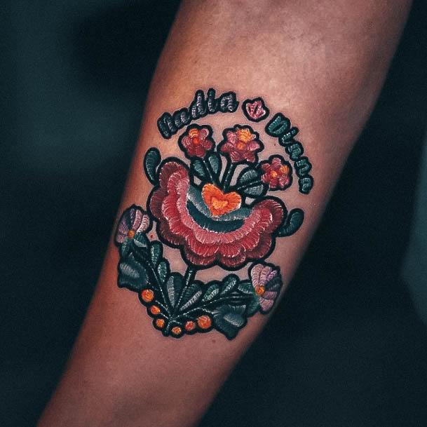 Ornate Tattoos For Females Embroidery