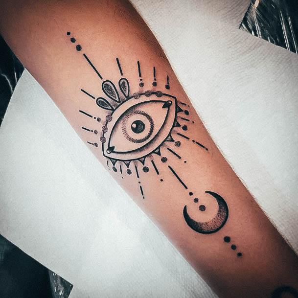 Ornate Tattoos For Females Evil Eye