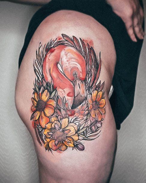 Ornate Tattoos For Females Flamingo