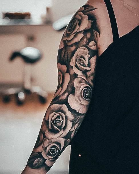 Ornate Tattoos For Females Flower Sleeve