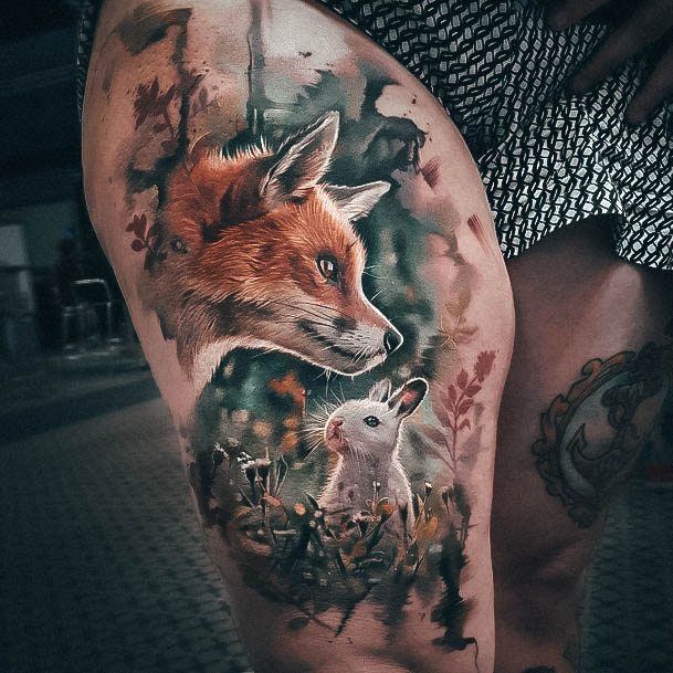 Ornate Tattoos For Females Fox