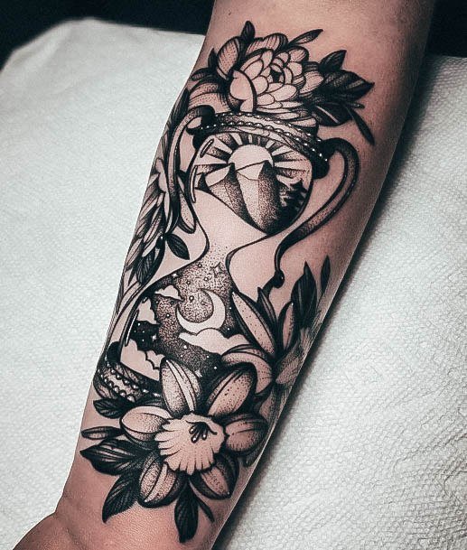 Ornate Tattoos For Females Hourglass