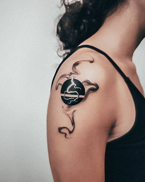 Ornate Tattoos For Females Lightning Bolt