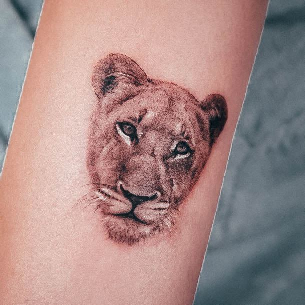 Ornate Tattoos For Females Lioness