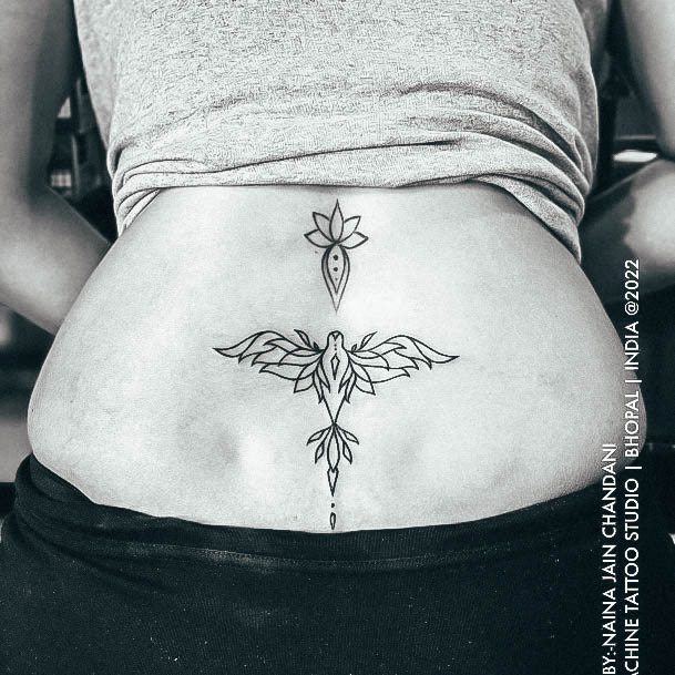 Ornate Tattoos For Females Lower Back