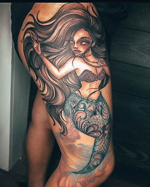 Ornate Tattoos For Females Mermaid