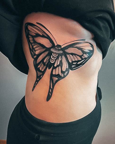 Ornate Tattoos For Females Moth